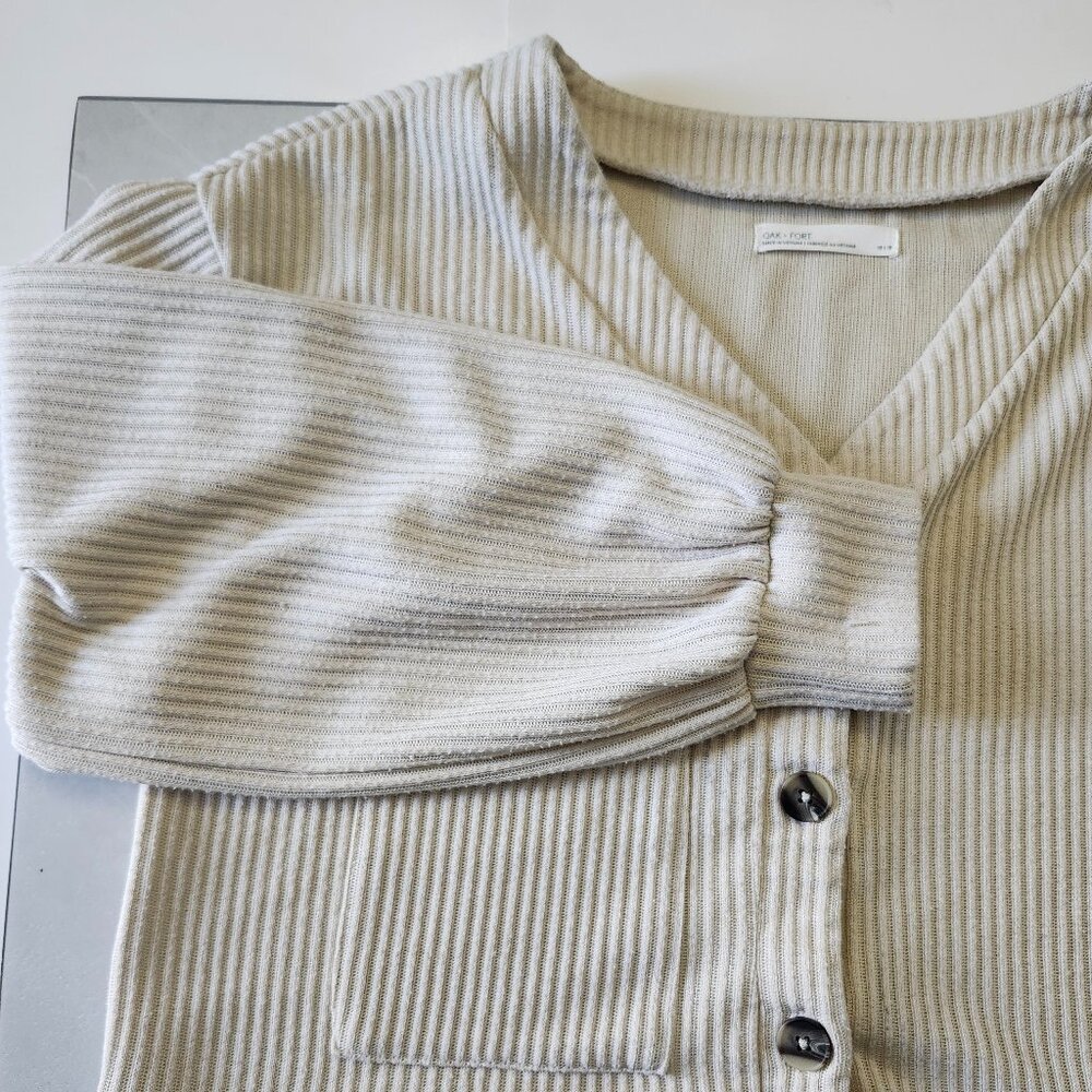 OAK + Fort | Ribbed Cropped Cardigans - Picture 5 of 9